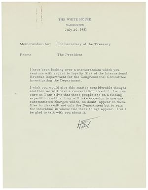 Important Archive of President Truman Letters Combatting McCarthy's Red Scare: "I am a sure as I ...