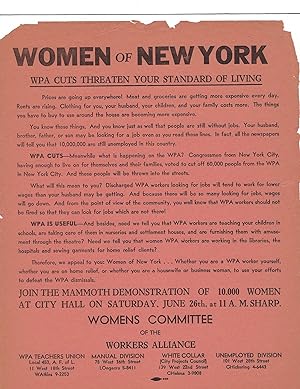 10,000 Women of New York March to Protest WPA Cuts