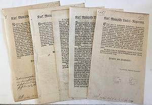 Four 18th century decrees for Mainz School of Midwifery
