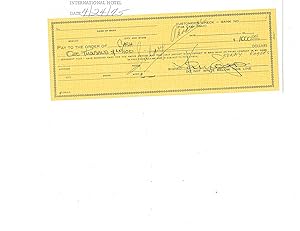 Country Musician Kenny Rogers Signed Check