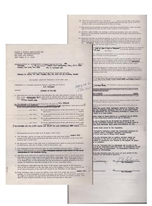 J.D. Salinger Signed Contract to publish "The Catcher in the Rye"