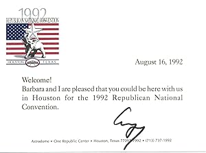 George Bush Signed Welcome to the Republican National Convention