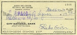 McGiver--Signed Autograph check