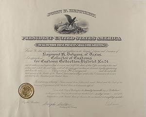 John F. Kennedy Appointment Signed as President