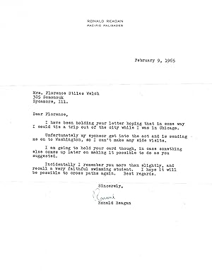 Ronald Reagan writes, "My sponsor got into the act and is sending me on to Washington."