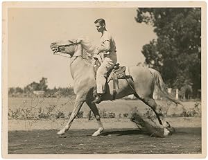 Clark Gable Signed Photo Riding on a White Horse
