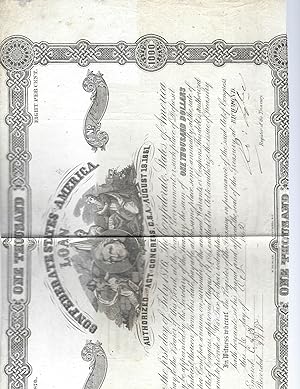 Last Confederate States of America $ 1000 loan Certificate- Richmond - General Beauregard