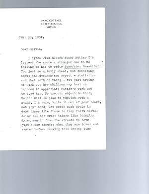Letter Between Two Followers of Mother Teresa, Who Praise Her Value on Human Life
