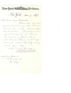 Seller image for Letter from an early ally of A Politician Agrees to Cover a Women's Suffrage Meeting: "It will give me great pleasure to attend the meeting.and to applaud most heartily every word you say" for sale by Max Rambod Inc
