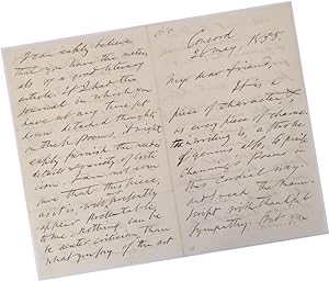 Seller image for Exceptional Literary Letter by Ralph Waldo Emerson to a Female Literary Critic Regarding the Atlantic Monthly and Transcendentalist Co-Founder Channing for sale by Max Rambod Inc