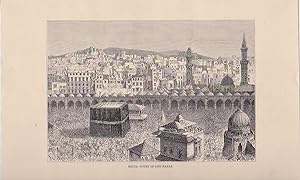 Engraving of Pilgrims at the Court of the Kaaba in Mecca, 19th century
