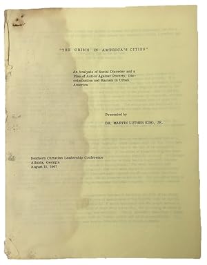 An Early Draft of Martin Luther King's Unpublished Speech "Crisis in America's Cities"
