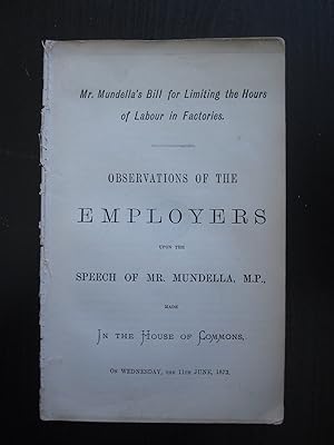 Bill for Limiting Child workers Hours in Factories, 1873
