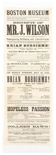 Civil War Broadside Advertising Play Contributed & Attended by John Wilkes Booth, Lincoln's Assassin