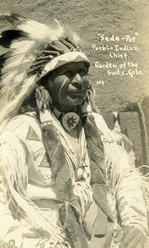 1920s Postcard Pueblo Chief