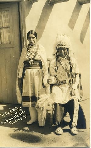 Native American Couple 1920 Postcard