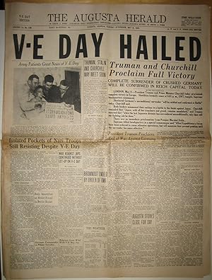 V-E Day Edition: Truman and Churchill Proclaim Full Victory. Truman Proclaims End of War