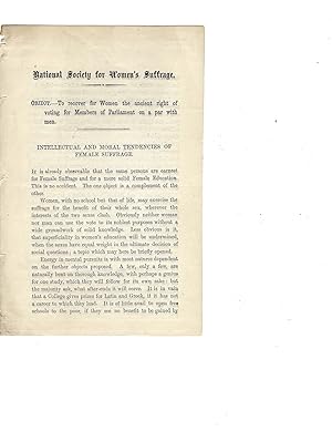 Rare, Influential, the London National Society for Women's Suffrage, 1870