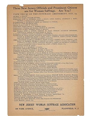 Early Women's Suffrage Handbill Lists Thomas Edison Amongst Supporters, 1915