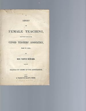 Report regarding usefulness of working with women teachers, 1848