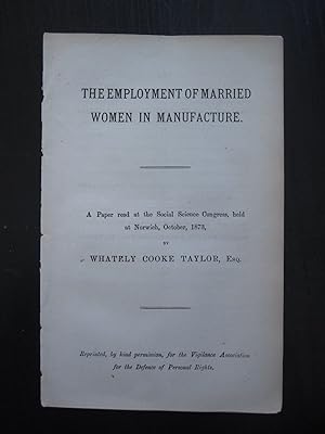 Married Women Oppose Factory Regulations, 1873
