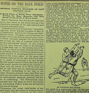 Illustrated 1887 Season in Baseball Original Newspaper