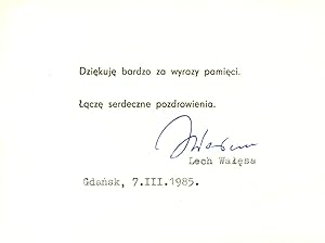 Lech Walesa Signed Document