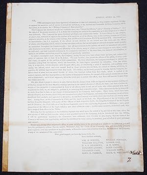 Printed letter from the Ancient and Honorable Artillery Company of Massachusetts soliciting new m...