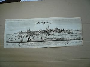 Wismar, anno 1720, Panoramaansicht, Bodenehr G., ORIGINAL Blattmaß: 19 x 50 cm., am Kopf angeränd...