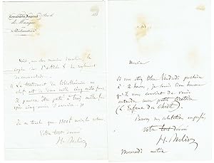 Imagen del vendedor de 2 eigenh. Briefe mit Unterschrift  H. Berlioz". a la venta por Kotte Autographs GmbH