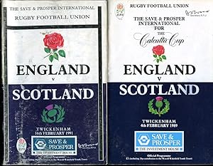 Two Rugby Football Union Programmes : England v Scotland
