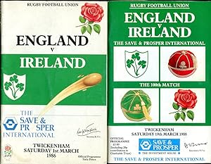 Two Rugby Football Union Programmes : England v France