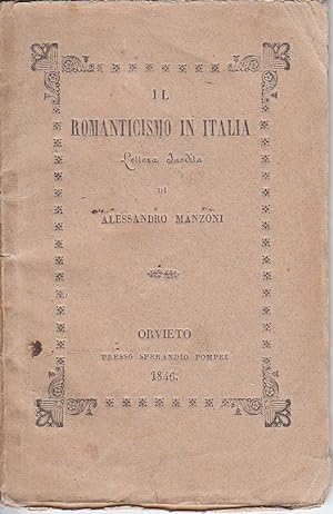 Il Romanticismo in Italia Lettera Inedita di AlesandroManzoni