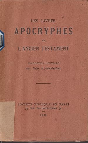 LES LIVRES APOCRYPHES DE L'ANCIEN TESTAMENT