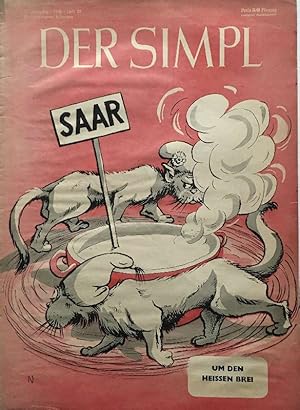 DER SIMPLl; Kunst, Karikatur, Kritik. Konvolut von 4 Heften. I. Jahrgang, Heft 14, 1946; IV. Jahr...