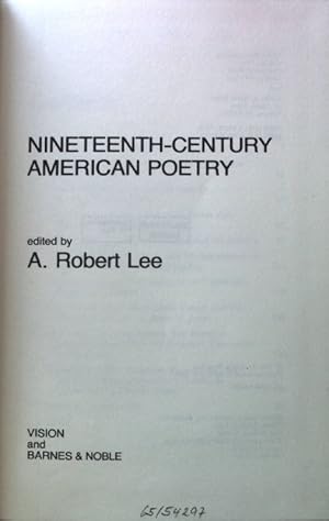 Seller image for Nineteenth-century American Poetry; Critical Studies; for sale by books4less (Versandantiquariat Petra Gros GmbH & Co. KG)