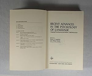 Seller image for Recent Advances in the Psychology of Language - Language Development and Mother-Child Interaction: Proceedings of the first half of the Stirling Psychology of Language Conference held at the University of Stirling, Scotland, June 21-26, 1976, sponsored by the NATO Special Program Panel on Human Factors. (= NATO Conference Series: III (Human Factors), Vol. 4a). for sale by Versandantiquariat Waffel-Schrder