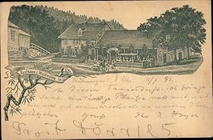 Vorläufer Litho Elend Oberharz am Brocken, Gasthaus zur Waldmühle, 1893
