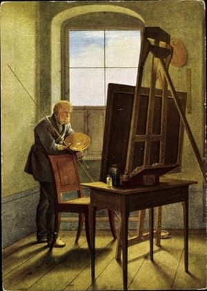 Künstler Ansichtskarte / Postkarte Kersting, G. Fr., Caspar David Friedrich im Atelier, Ausschnitt