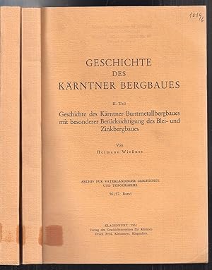 Bild des Verkufers fr Geschichte des Krntner Bergbaues. zum Verkauf von Antiquariat Burgverlag