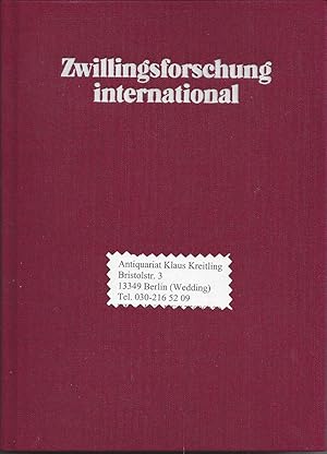 Imagen del vendedor de Zwillingsforschung international a la venta por Klaus Kreitling