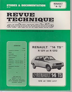 Seller image for RENAULT "14 TS" R 1211 et R 1212. 1218 et 1360 cm3 for sale by CANO