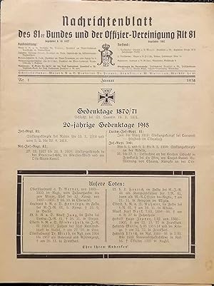 Nachrichtenblatt ders 81er Bundes und der Offizier-Vereinigung Alt 81. - Nr.1 bis 4 - 1938 / Nr. ...