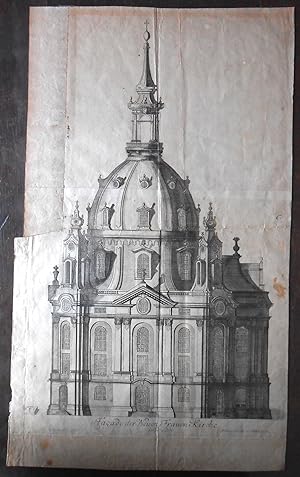 Facade der Neuen Frauen Kirche in Dresden. M. Bodenehr sc. et Exc. Februarius das 2te Stück 1733.