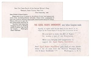 An Equal Rights Amendment postcard from the New York State Branch of the National Woman's Party