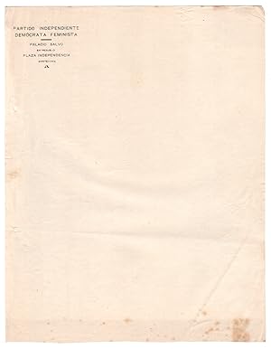 Letterhead from the Partido Independiente Democrata Feminista