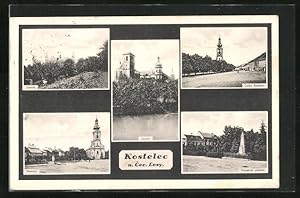 Ansichtskarte Kostelec n. Cer. Lesy, Námestí, Zámek, Cerny Kostelec