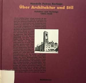 Bild des Verkufers fr ber Architektur und Stil. Aufstze und Vortrge 1894 - 1928. Hrsg. von Bernhard Kohlenbach / Edition Archibook zum Verkauf von Antiquariat J. Hnteler