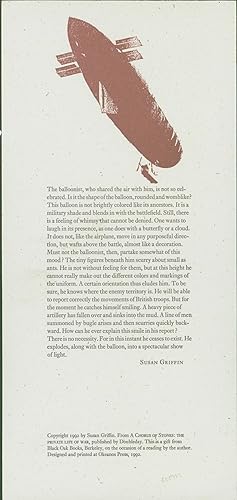 Seller image for The balloonist, who shared the air with him. (first words) (broadside) for sale by Eureka Books