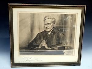 Lithographic Portrait Signed By Justice Benjamin Cardozo